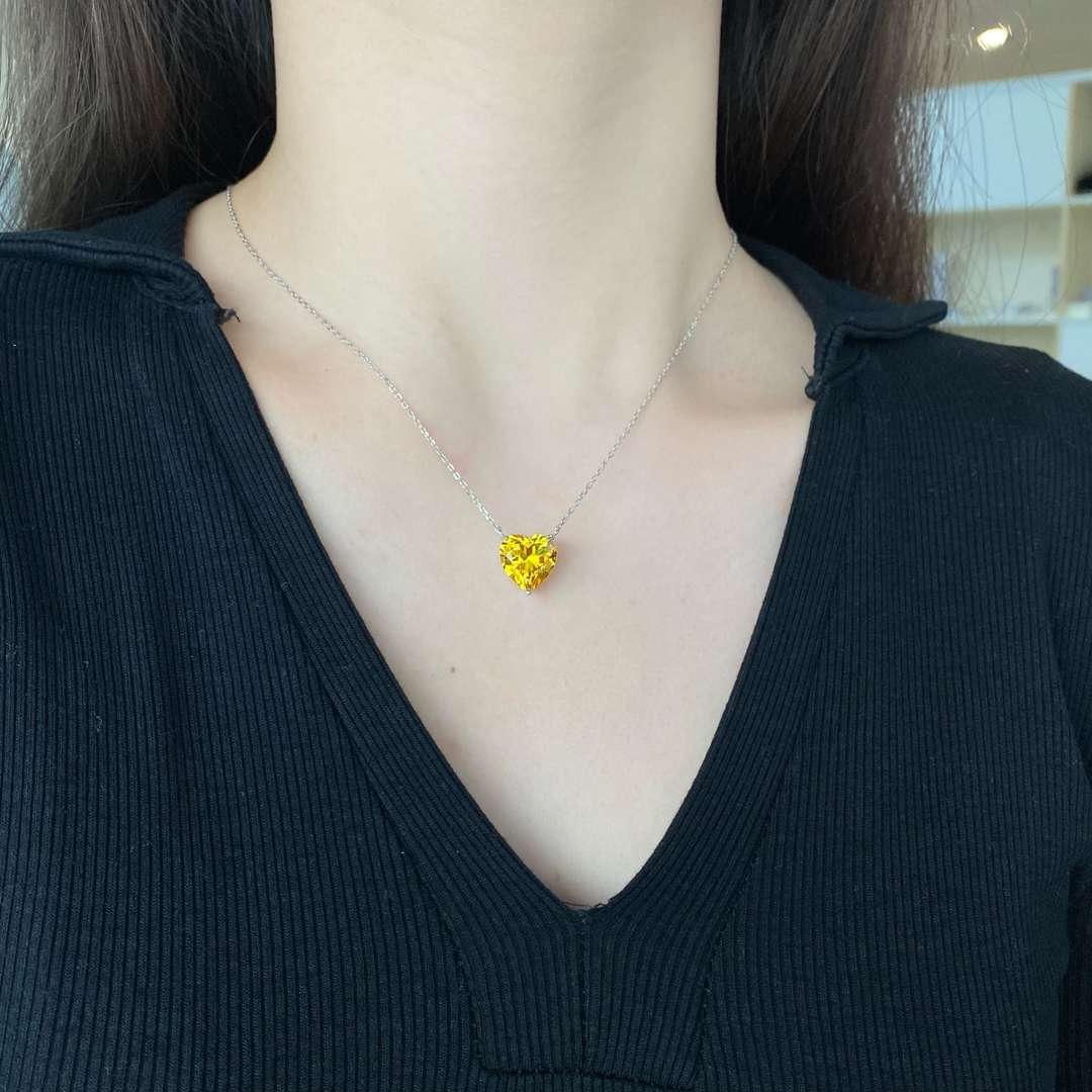 [BASLOVE]6.0 carat Radiant Heart Shape Necklace