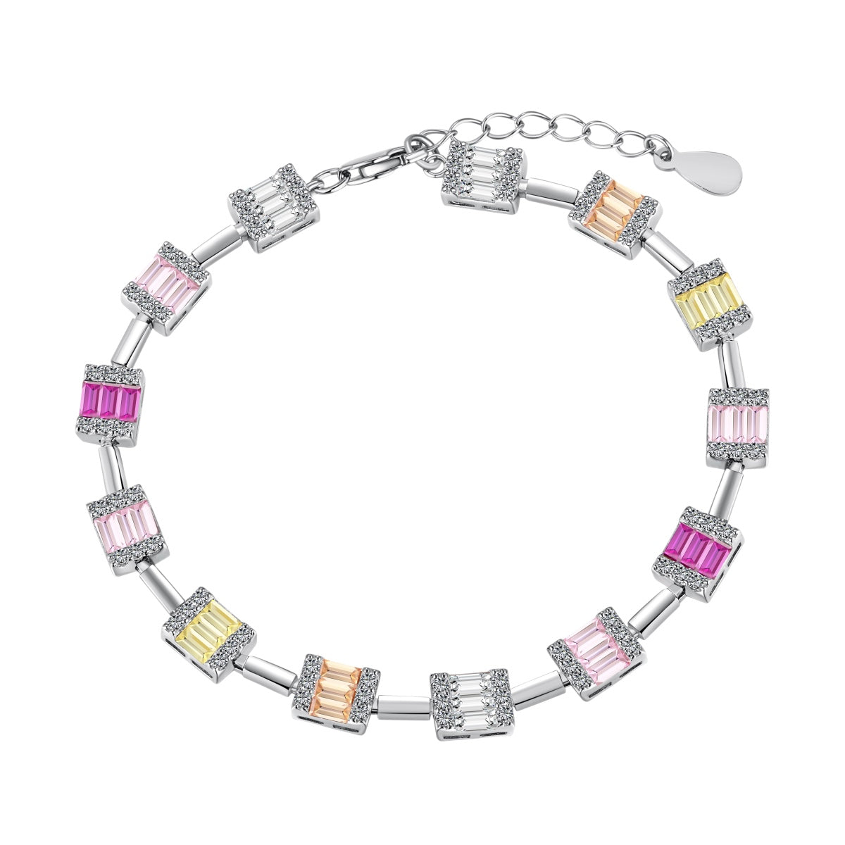 [baslovejewels]Dainty Charming Emerald Cut Daily Bracelet