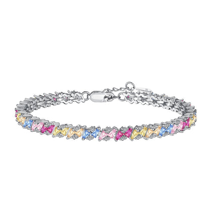[baslovejewels]Ornate Sparkling Multi Cut Party Bracelet