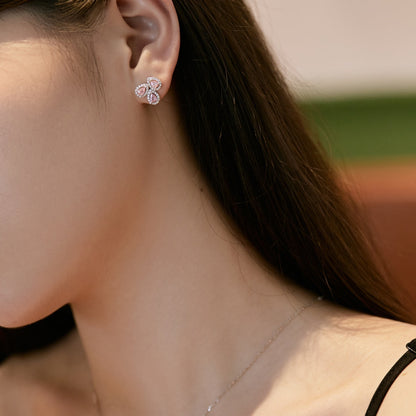 [baslovejewels]Ornate Flower Shape Pear Cut Lover Earrings