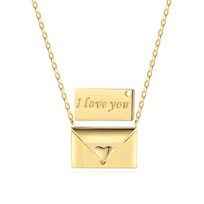 [baslovejewels]Envelope Heart Shape Mother's Day Necklace