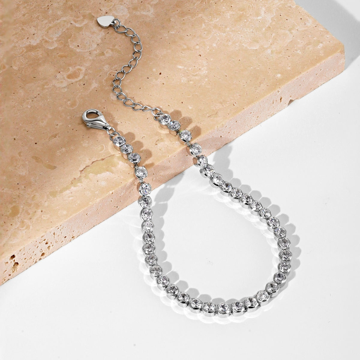 [baslovejewels]Ornate  Sparkling Round Cut Daily Bracelet