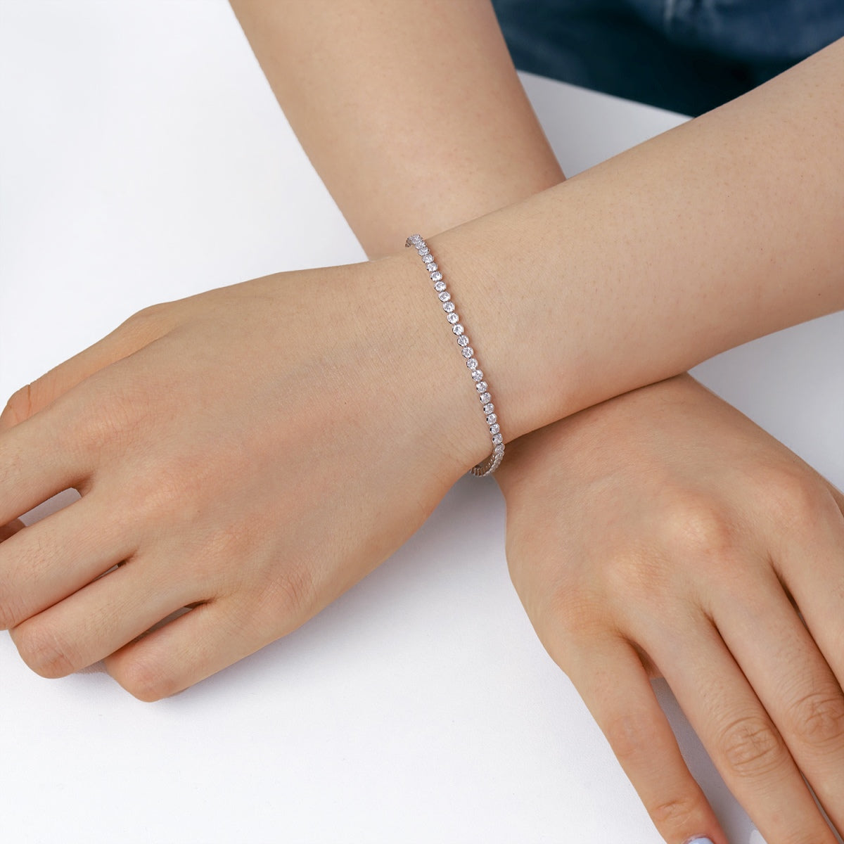 [baslovejewels]Dazzling Sparkling Round Cut Daily Bracelet