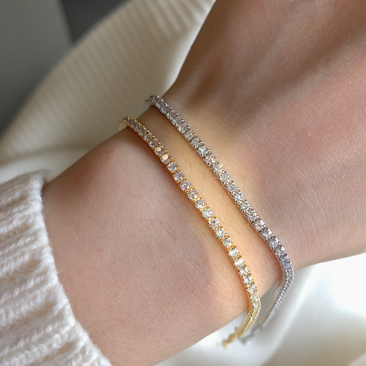 [baslovejewels]Radiant Shinning Princess Cut Tennis Bracelet
