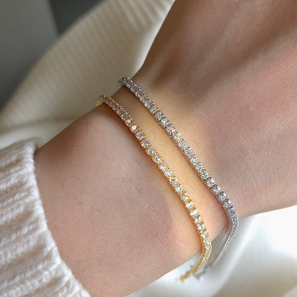 [baslovejewels]Radiant Shinning Princess Cut Tennis Bracelet