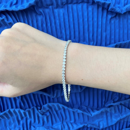 [baslovejewels]Sparkling Round Cut Daily Bracelet