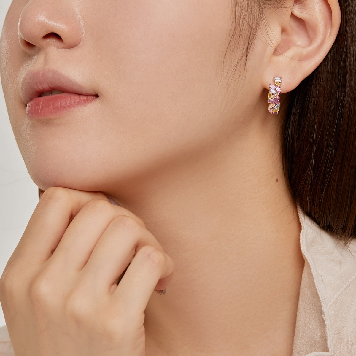[baslovejewels]Dazzling Colorful Emerald Cut Daily Earrings