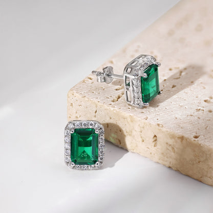 [baslovejewels]Luxurious Dainty Emerald Cut Banquet Earrings