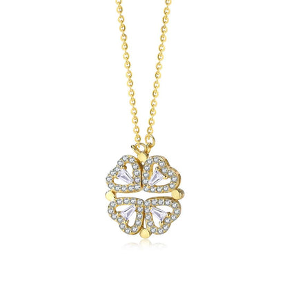 [baslovejewels]Ornate Heart Cut Flower Shape Necklace