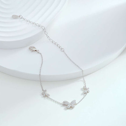 [baslovejewels]Delicate Butterfly Pendant Bracelet