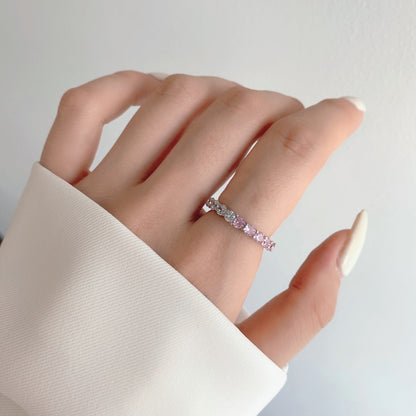 [BASLOVE]Sparkling Round Cut Tennis Ring