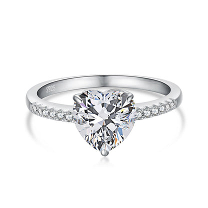 [BASLOVE]2.0 Carat Dazzling Lustrous Heart Cut Lover Ring