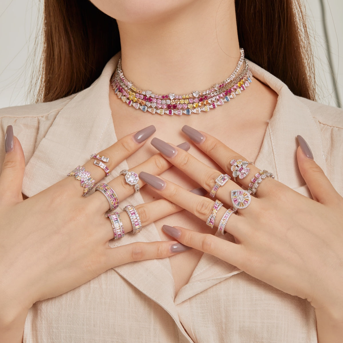 [baslovejewels]Radiant Colorful Radiant Cut Daily Ring