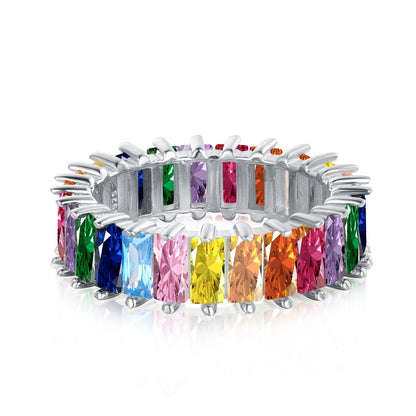 [BASLOVE]Unique Colorful Radiant Cut RIng