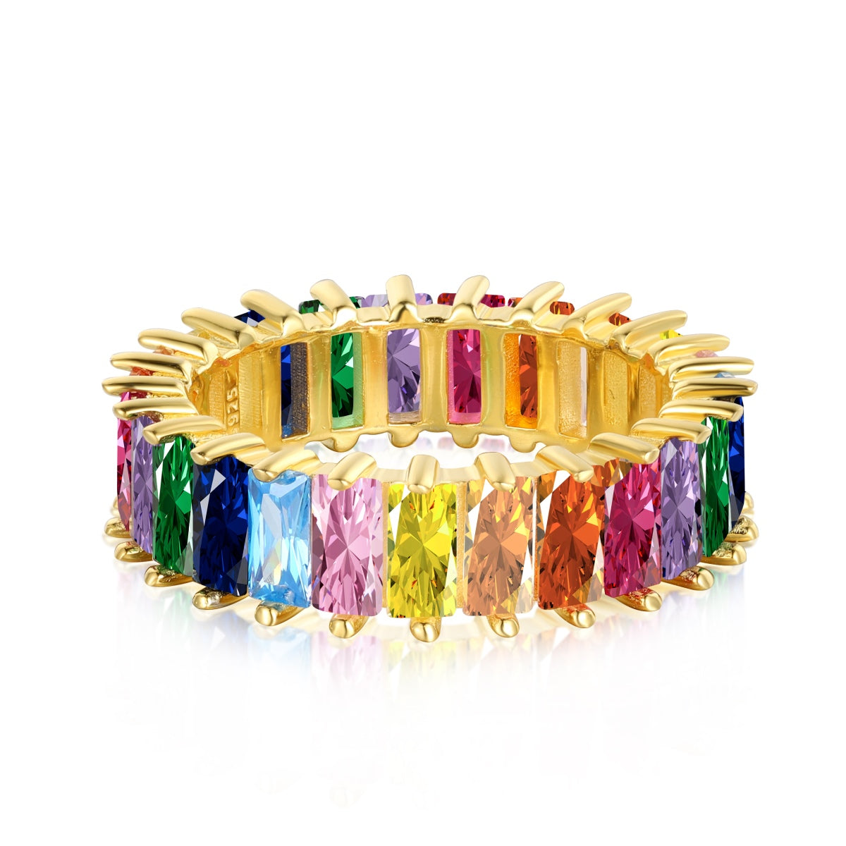 [BASLOVE]Unique Colorful Radiant Cut RIng