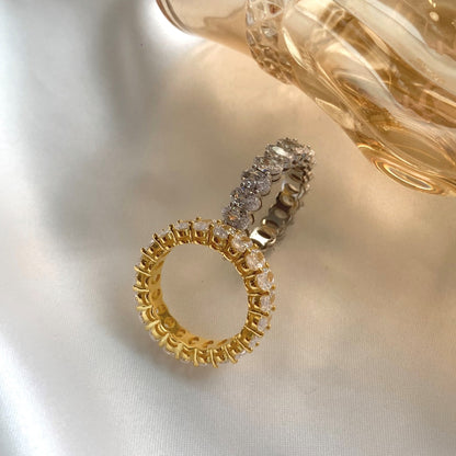 [baslovejewels]Ornate Oval Cut Tennis Ring
