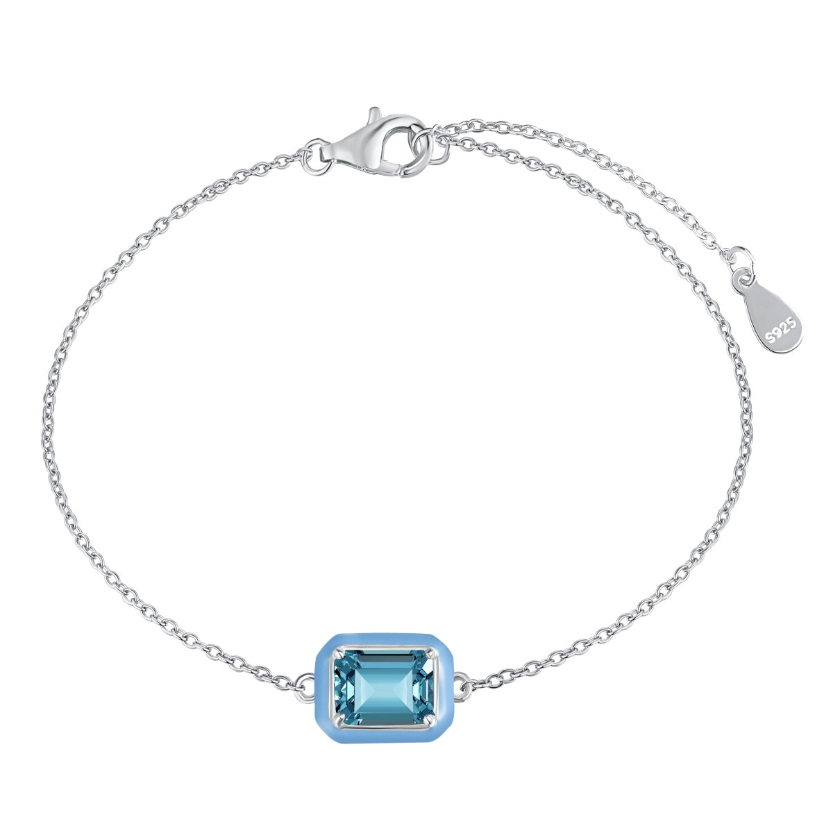 [baslovejewels]2.0 Carat Sparkling Colorful Emerald Cut Daily Bracelet
