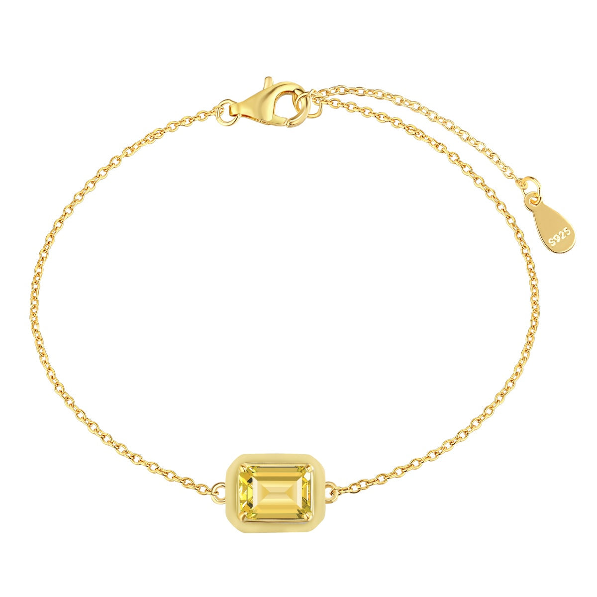 [baslovejewels]2.0 Carat Sparkling Colorful Emerald Cut Daily Bracelet