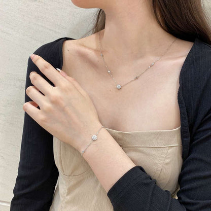 [baslovejewels]Dazzling Round Cut Shape Bracelet