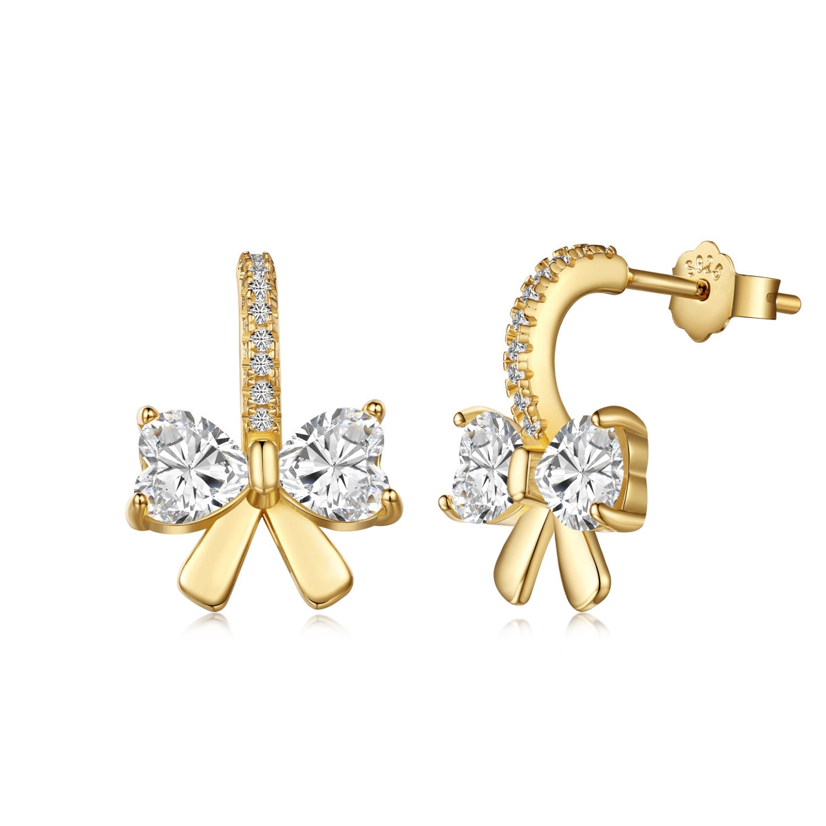 [BASLOVE]Exquisite Earrings With Heart-Shaped Bow Design