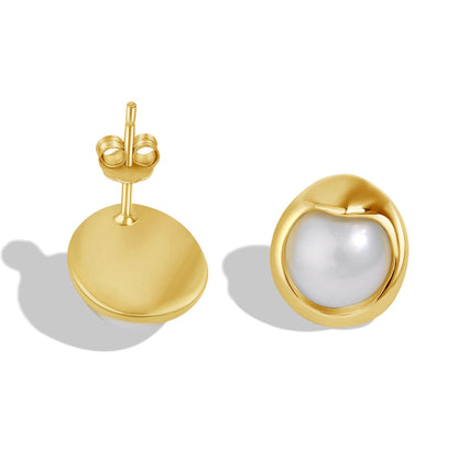 [BASLOVE]Dainty Bread Pearl Earrings