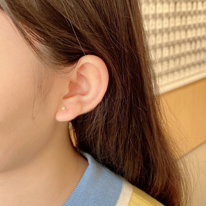 [baslovejewels]Delicate Solitaire Earrings