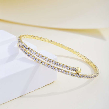 [baslovejewels]Row of Diamonds Round Fashion Bracelet