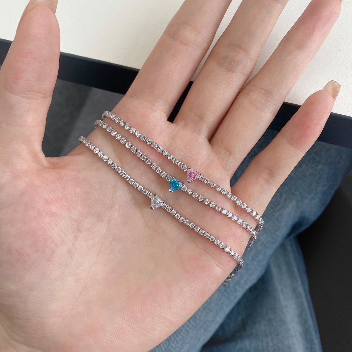 [baslovejewels]0.5 Carat Elegant Romantic Heart Shape Lover Bracelet