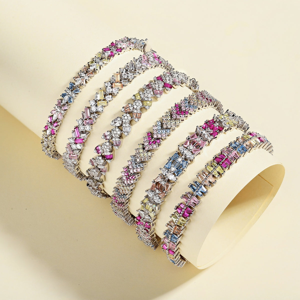 [baslovejewels]Sparkling Exquisite Multi Cut Party Bracelet