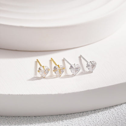 [baslovejewels]Sparkling Heart Shaped Simple Earrings