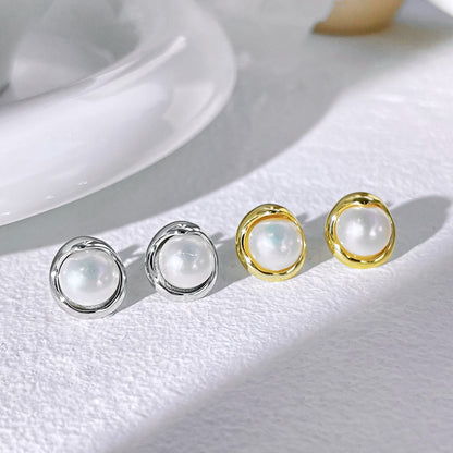 [BASLOVE]Dainty Bread Pearl Earrings