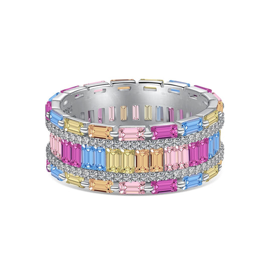 [BASLOVE]Dazzling Colorful Radiant Cut Party Ring