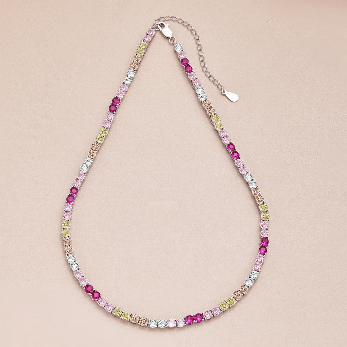[baslovejewels]Delicate Colorful Tennis Necklace