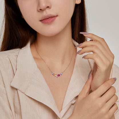 [baslovejewels]Dainty Colorful Heart Necklace
