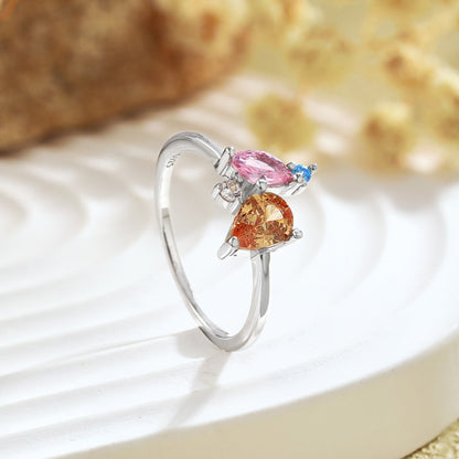 [baslovejewels]Radiant Colorful Multi Cut Daily Ring