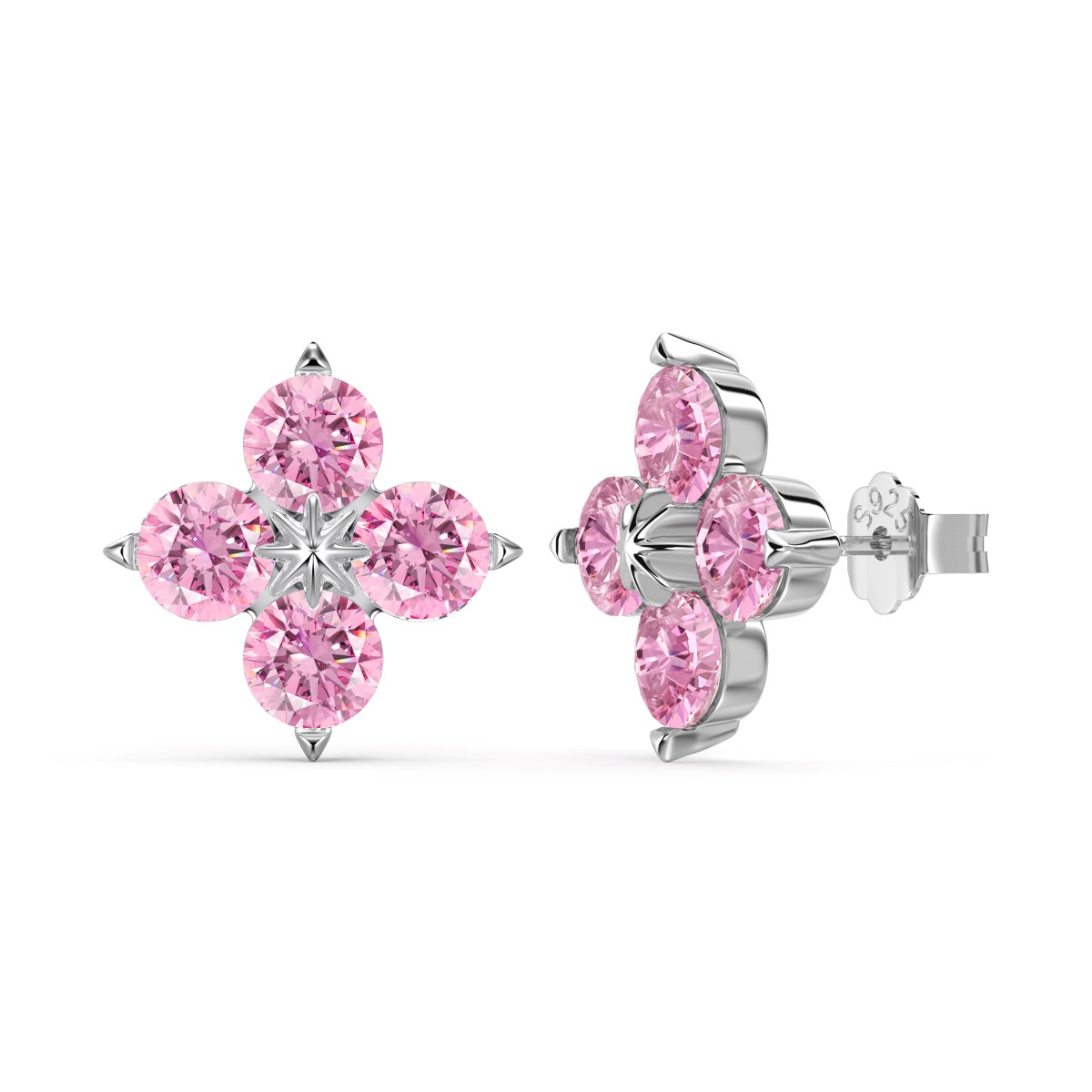 [baslovejewels]Four-Leaf Clover Eight-Pointed Star Earrings