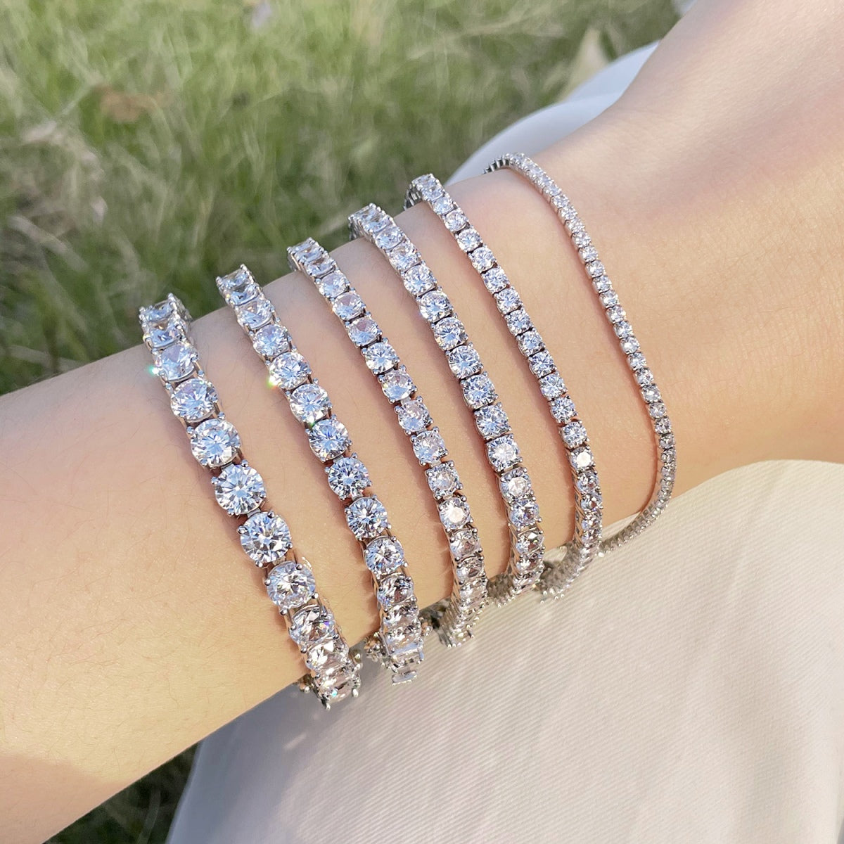 [baslovejewels]0.75 Carat Dazzling Round Cut Wedding Bracelet