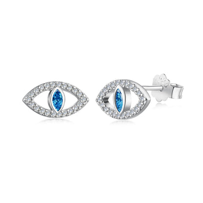 [baslovejewels]Blue Devil Eyes Hollow Stud Earrings