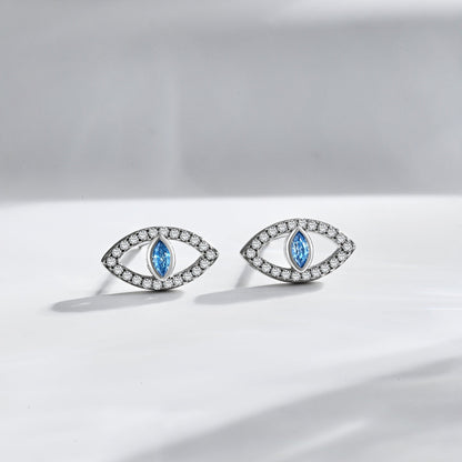 [BASLOVE]Blue Devil Eyes Hollow Stud Earrings