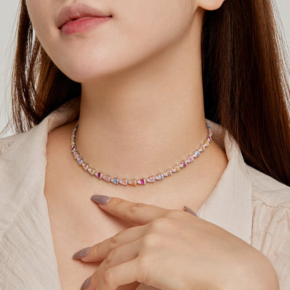 [baslovejewels]Radiant Colorful Rainbow Necklace