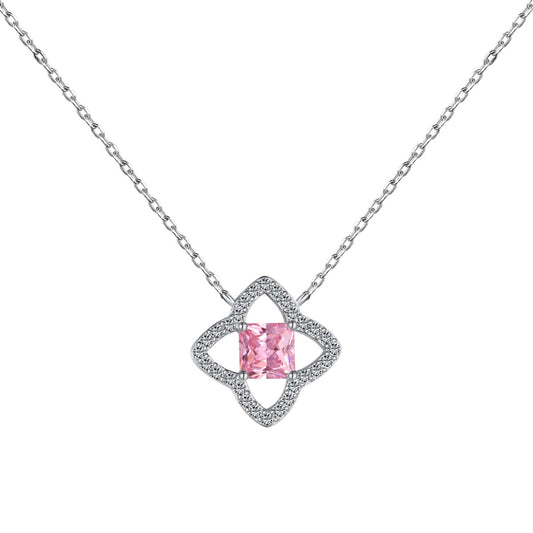 [BASLOVE]Exquisite Flower Shape Princess Cut Necklace