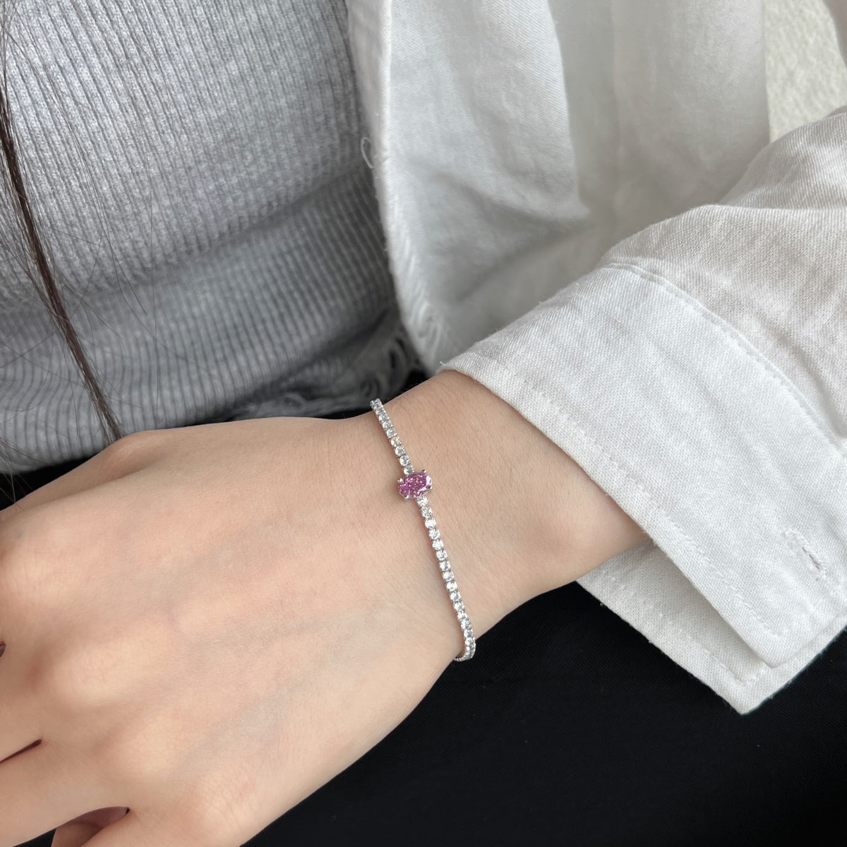 [baslovejewels]0.75 Carat Exquisite Oval Cut Daily Bracelet