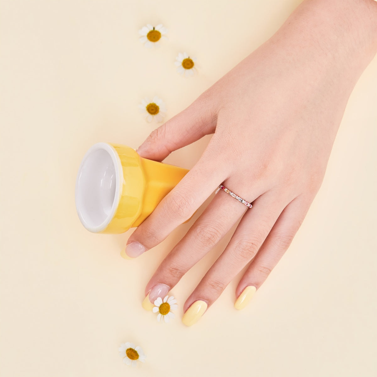 [baslovejewels]Charming Colorful Round Cut Daily Ring