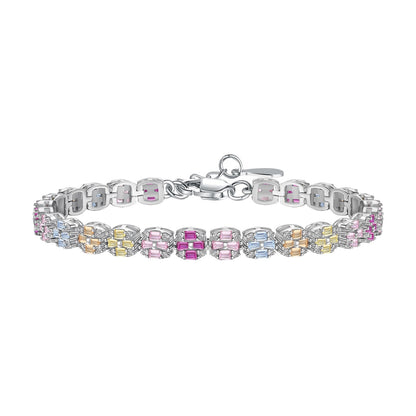 [baslovejewels]Delicate Colorful Emerald Cut Daily Bracelet