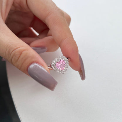 [baslovejewels]Delicate Ebullient Heart Shape Wedding Ring
