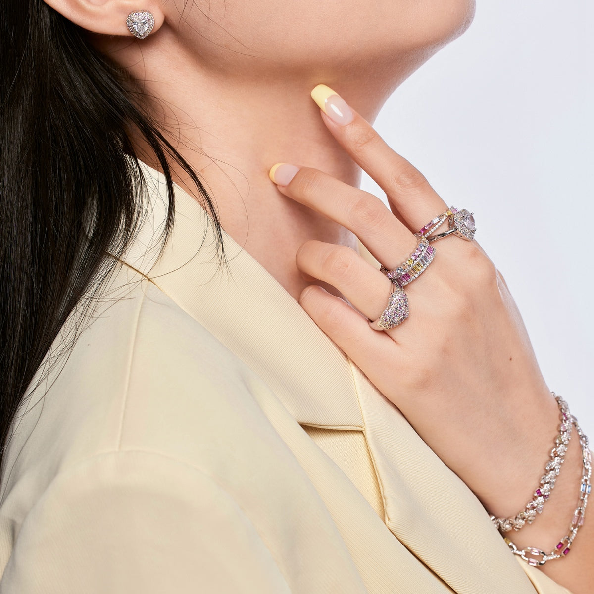 [baslovejewels]Delicate Ebullient Heart Shape Wedding Ring