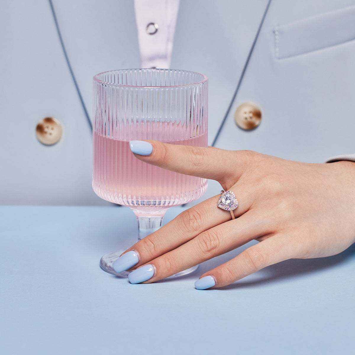 [baslovejewels]Delicate Ebullient Heart Shape Wedding Ring