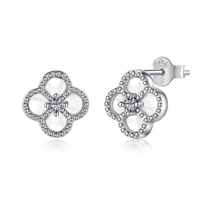 [baslovejewels]Four-Leaf Clover Flower Shape Exquisite Earrings