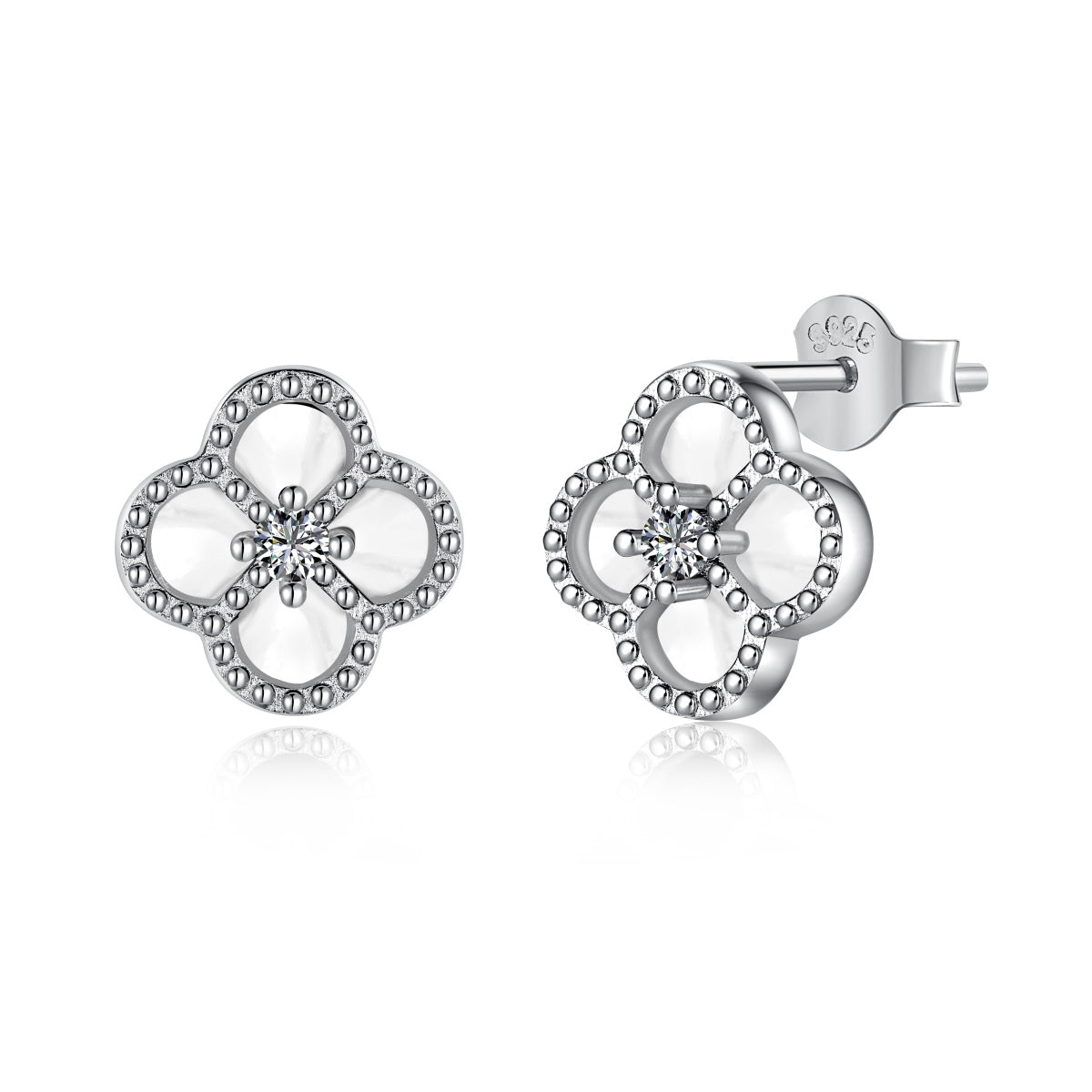 [BASLOVE]Four-Leaf Clover Flower Shape Exquisite Earrings