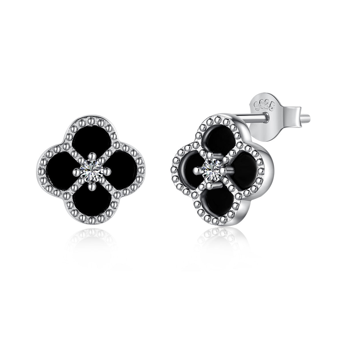 [BASLOVE]Four-Leaf Clover Flower Shape Exquisite Earrings